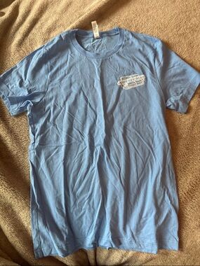Light Blue Men's Crew Neck T‑Shirt